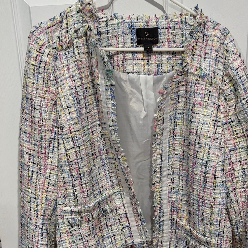 Worthington Women's Pastel Tweed Blazer size large